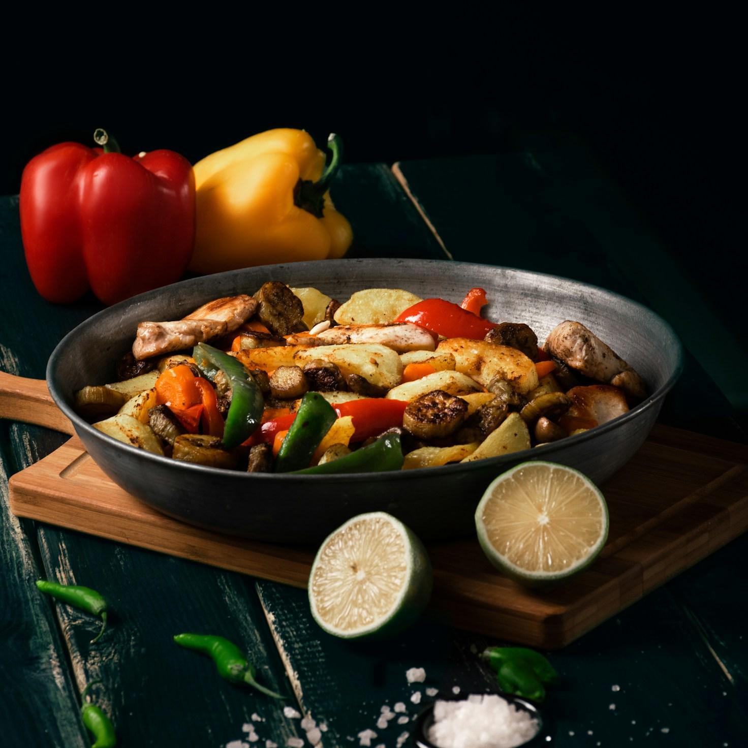 Quick weeknight dinner prepared in a home kitchen